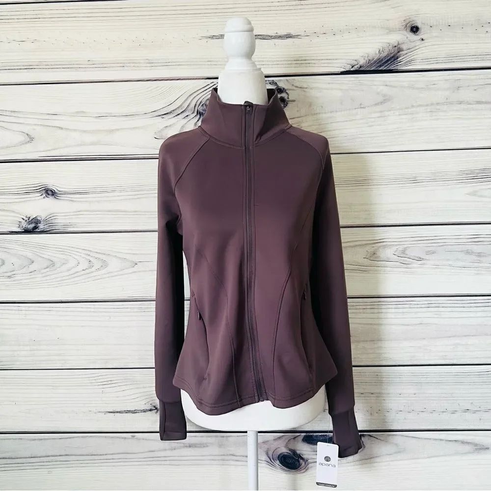 Apana Dusty Purple Full Zip Athletic Workout Jacket